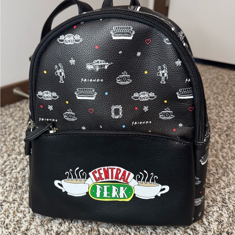 DANI by Danielle Nicole Friends Central Perk Mini Backpack Black Faux Leather